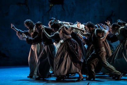 El Ballet Flamenco de Andalucía durante su actuación en el Baluarte de Pamplona, dentro del festival Flamenco on Fire 2024.