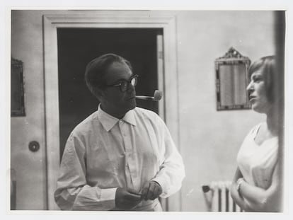 Max Frisch e Ingeborg Bachmann en 1962, en la única imagen conocida en la que aparecen ambos juntos.