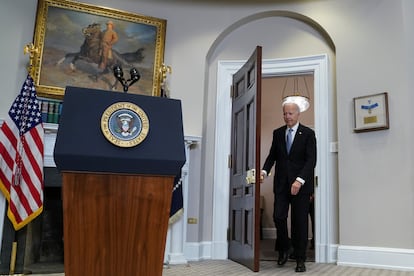 El presidente de Estados Unidos, Joe Biden, este domingo en la Casa Blanca.