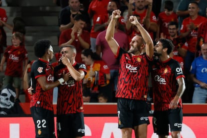 Muriqi celebra su gol ante el Real Madrid.