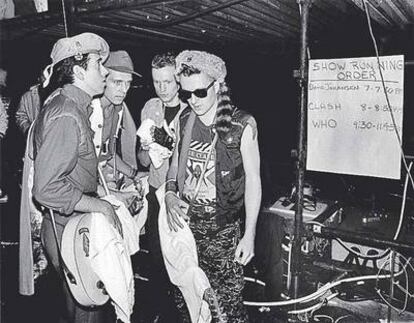 The Clash en gira por EE UU. En el <i>backstage</i> de un <i>show</i> compartido con David Johansen (The New York Dolls) y The Who