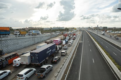 Una autopista de Nairobi totalmente atascada, en una imagen de archivo.