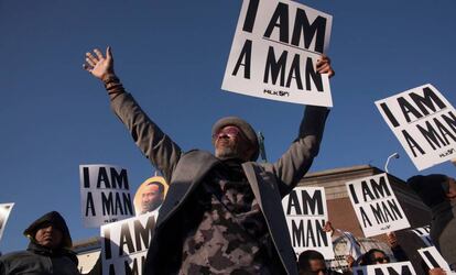 Manifestación con motivo del 50º aniversario del asesinato de Martin Luther King en Memphis, Tennessee (Estados Unidos). 
 