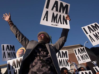 Manifestación con motivo del 50º aniversario del asesinato de Martin Luther King en Memphis, Tennessee (Estados Unidos). 
 