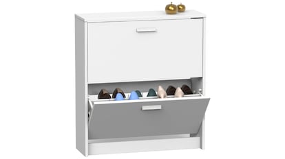 Zapatero de color blanco.