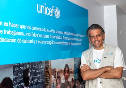 El presidente de Unicef en Madrid, Ignacio Domínguez Mateos, en la sede de la organización.