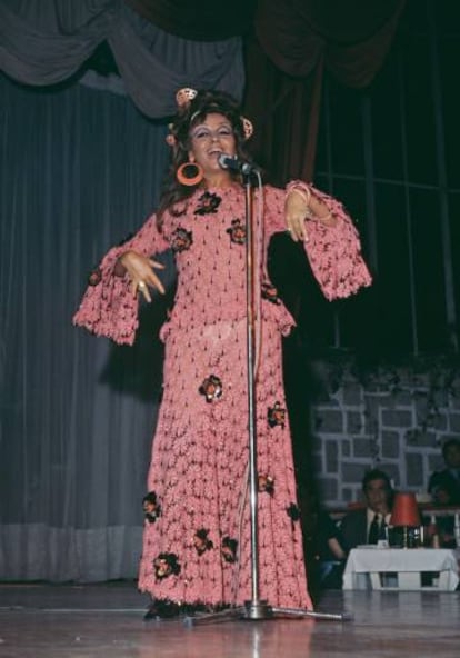 Marujita Díaz durante un concierto en Madrid en 1976.