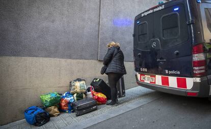 Desahucio de nueve familias en Barcelona, el pasado 25 de noviembre.