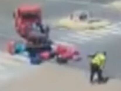 Luggage handler with Iberia airline captured on film hurling and hitting suitcases on the island of Ibiza