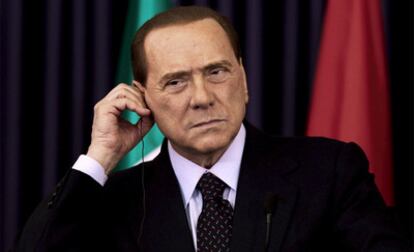 Silvio Berlusconi, durante una rueda de prensa en Belén a principios de febrero.