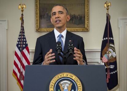 Obama during his televised statement to the nation on Wednesday. 