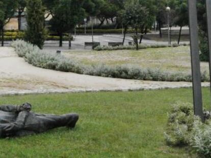La estatua de Jordi Pujol que se levantaba en Premià de Dalt (Barcelona) amaneció derribada el pasado 21 de octubre.