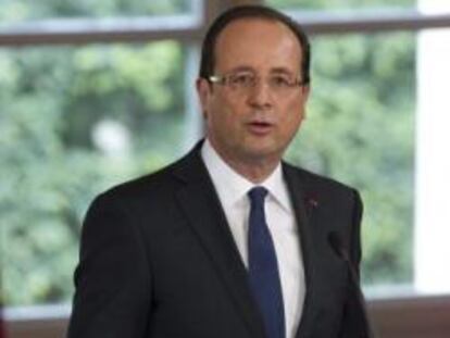 El presidente de Francia, François Hollande, en el Palacio del Elíseo en París.