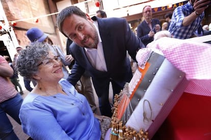 Junqueras, el s&aacute;bado, haciendo campa&ntilde;a por Terrassa