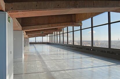 Una de las plantas superiores de Rooftop 5, las cinco plantas superiores de Castellana 81 que comercializan GMP y Savills Aguirre Newman.