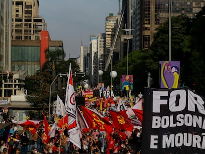 Manifestação contra Bolsonaro na avenida Paulista, em 3 de julho.