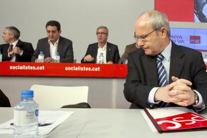 Montilla, ayer, antes de su intervención en el consejo nacional del PSC.