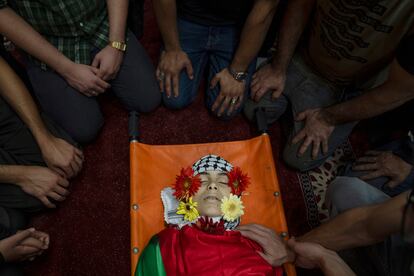 Funeral del joven Ayham Shafee, de 14 años, en la ciudad cisjordana de Ramala.