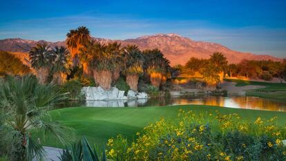 El campo de golf de uno de los resorts de Palm Springs.