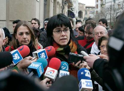 Irati Aranzabal, compañera sentimental de Iñaki de Juana, en Vitoria.