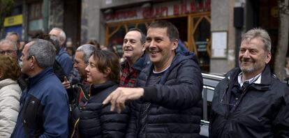 Otegi, el domingo, en la manifestaci&oacute;n promovida por exreclusos de ETA en Bilbao.