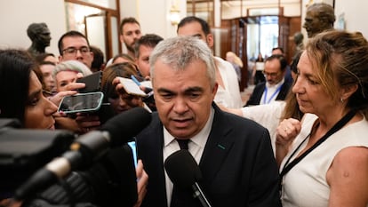 Santos Cerdán, este jueves a su llegada al Congreso.