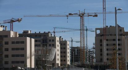 Viviendas en construcción en Madrid.