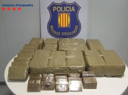 La droga intervenida por los Mossos.