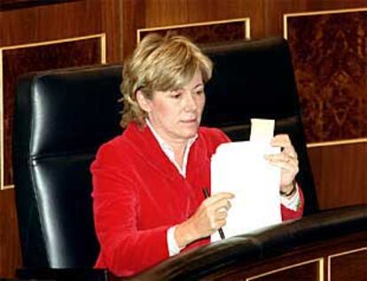 Pilar del Castillo, durante un pleno del Congreso.