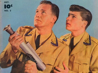 Al Hodge y Don Hastings, en la portada de un cómic de 'Captain Video and His Video Rangers'.
