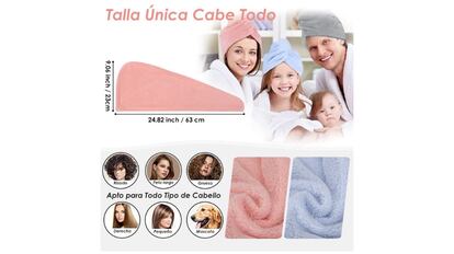 toalla cabello microfibra