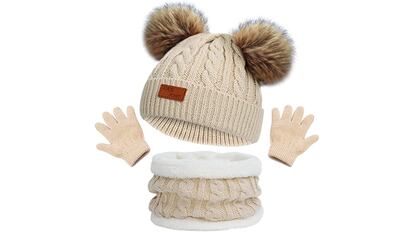 Set con gorro de invierno para niños y niñas de BEIFON, varios colores