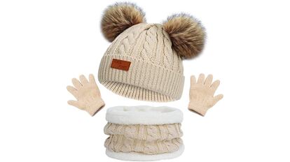 Set con gorro de invierno para niños y niñas de BEIFON, varios colores