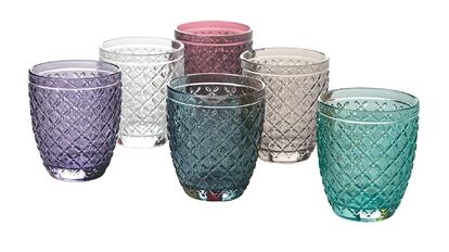 vasos de colores, vasos decorativos, vaso cristal, vaso de agua, vasos colores cristal, set de vasos, vasos colores plástico