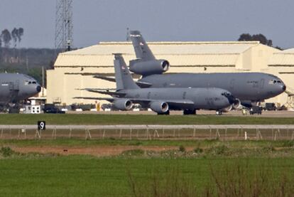 Aviones de EE UU, en la base de Morón (Sevilla).