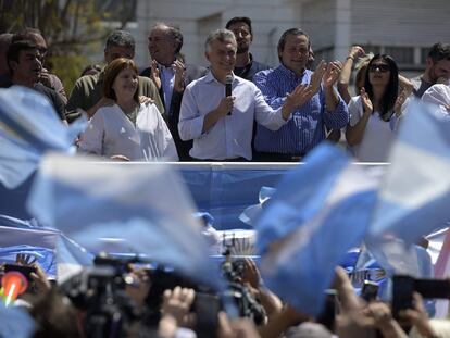 El expresidente Mauricio Macri, durante un acto en Buenos Aires.