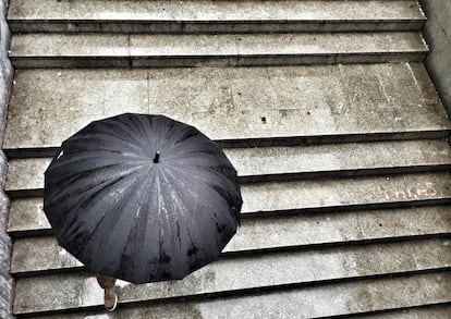 Día de lluvia en Madrid.