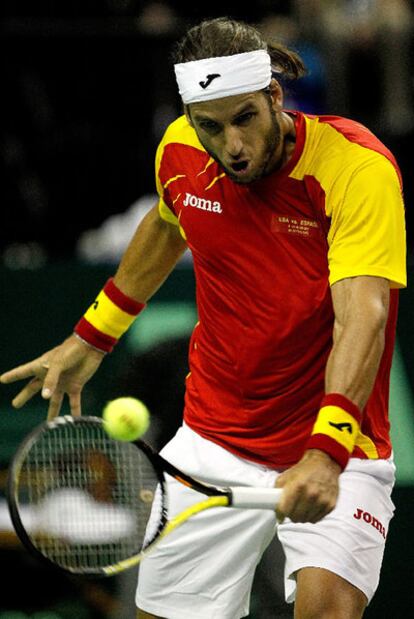 Feliciano López durante el partido ante Fish.