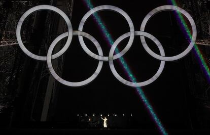 Actuación de Céline Dion en la ceremonia de inauguración de los Juegos Olímpicos de París.