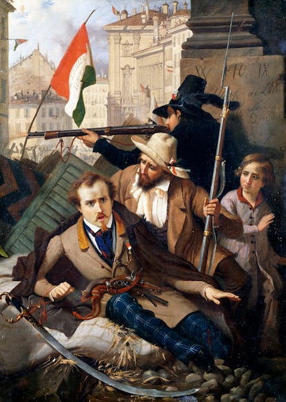 'Las cinco jornadas de Milán', obra de Baldassare Verazzi (1819-1886).
