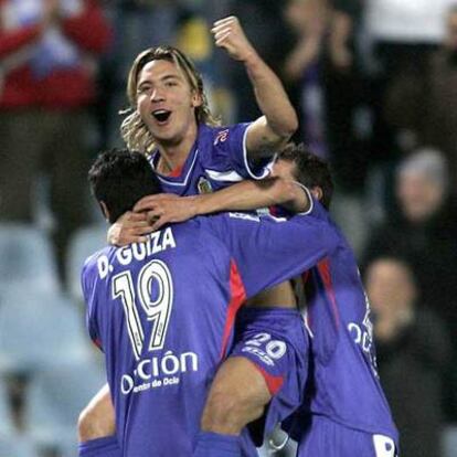 Alexis celebra su gol, el segundo del Getafe.