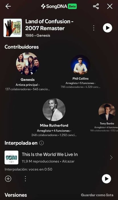 Uso de Spotify SongDNA