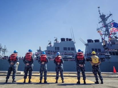 El destructor &#039;USS Porter&#039;, en la base naval de Rota (C&aacute;diz). 