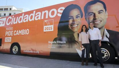 Los candidatos de Ciudadanos (C's) Ignacio Aguado y Begoña Villacís.