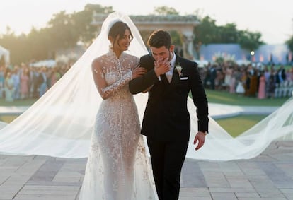 Nick Jonas y Priyanka Chopra, el día de su boda.