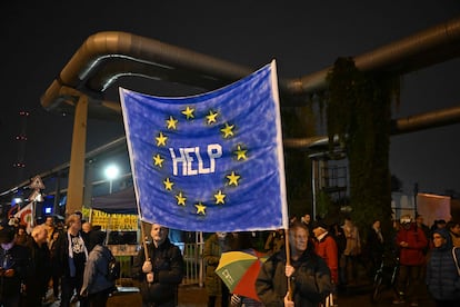 Una manifestación europeísta, el viernes en Budapest.