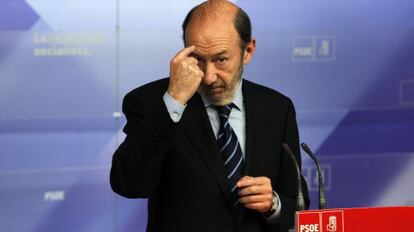 El secretario general del PSOE, Alfredo Pérez Rubalcaba.