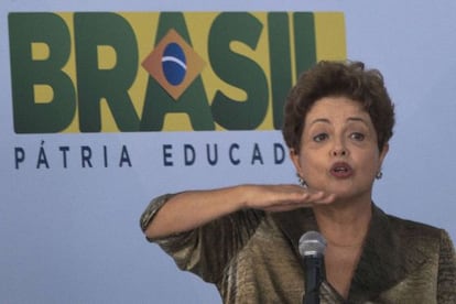 La presidenta Dilma Rousseff, en un acto en Río de Janeiro, el pasado nueve de abril.