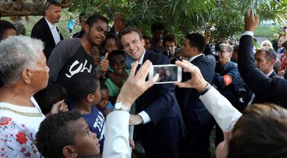 El presidente Macron el viernes en Nouméa (Nueva Caledonia)