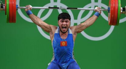 Artykov, durante la competición en Río 2016.